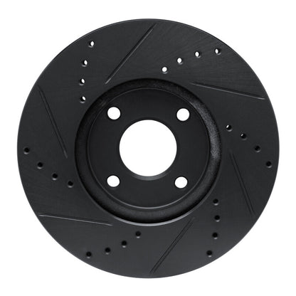 R1 Concepts R1 13-16 Ford Ecosport (Mexico) Front Right Drilled & Slotted Black Brake Rotor