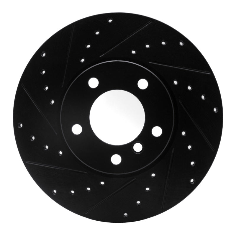 R1 Concepts R1 07-21 BMW 430I xDrive Front Left Drilled & Slotted Black Brake Rotor