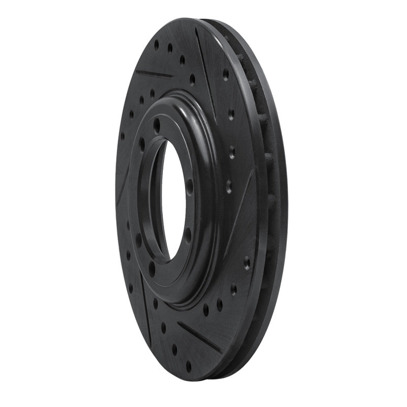 R1 Concepts R1 92-04 Hummer H1 Front/Rear Right Drilled & Slotted Black Brake Rotor