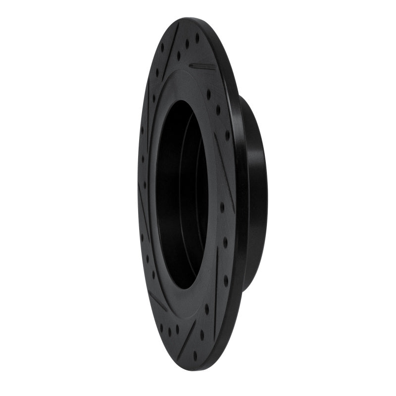 R1 Concepts R1 1984-1988 Nissan 200SX Rear Right Drilled & Slotted Black Brake Rotor