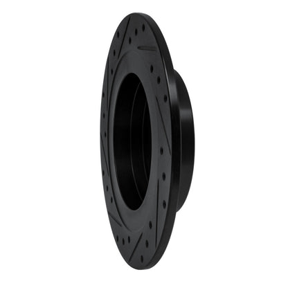 R1 Concepts R1 1984-1988 Nissan 200SX Rear Right Drilled & Slotted Black Brake Rotor