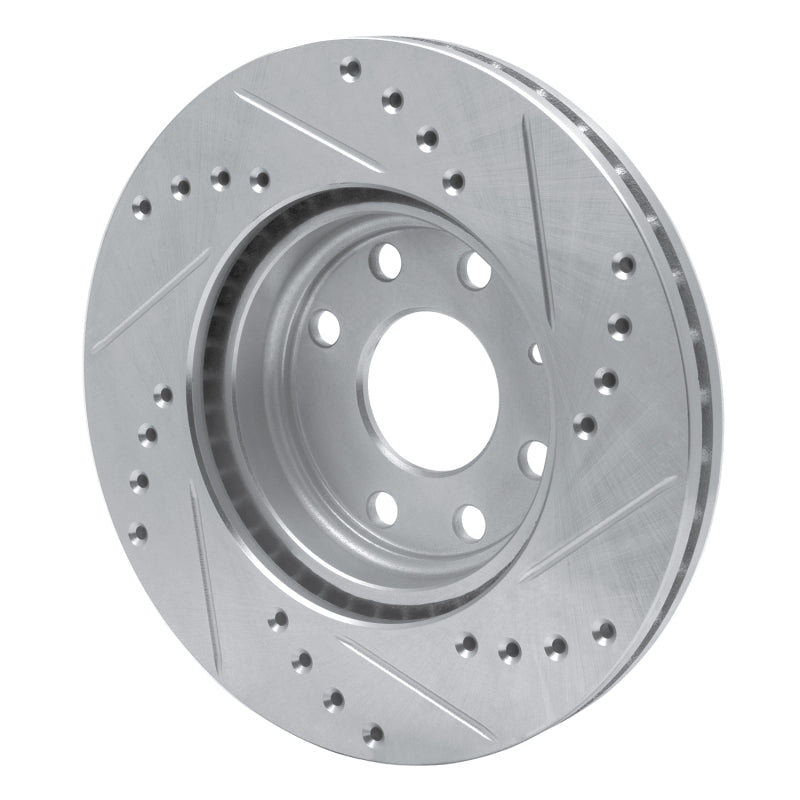 R1 Concepts R1 00-02 Daewoo Nubira Front Left Drilled & Slotted Silver Brake Rotor