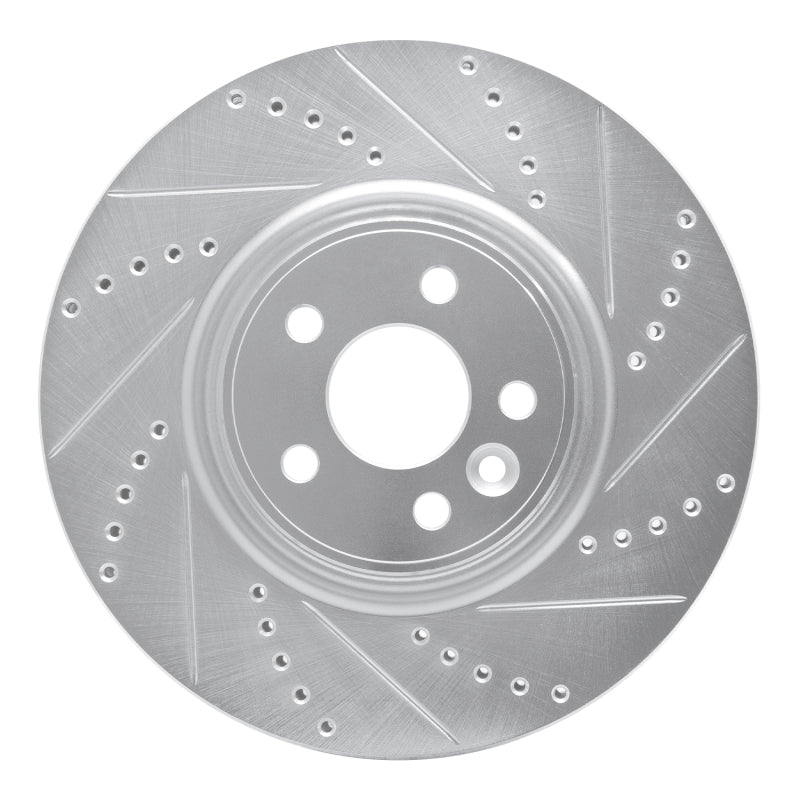 R1 Concepts R1 07-16 Volvo S60 Front Right Drilled & Slotted Silver Brake Rotor