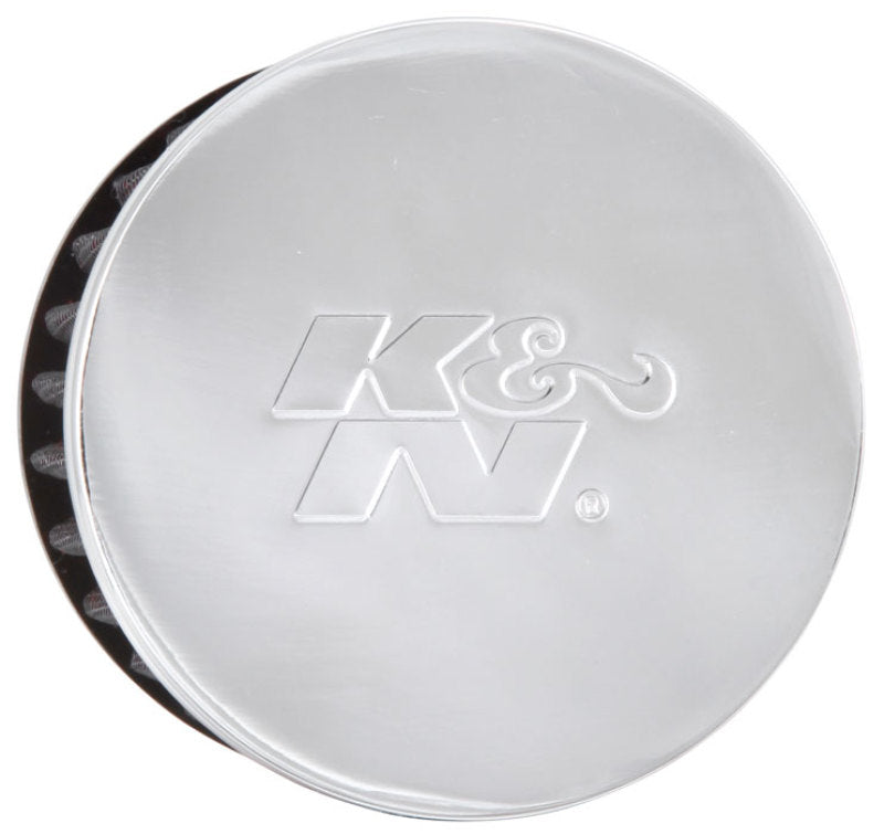 K&N Engineering K&N 1.5in Flange ID x 3in OD x 2.5in H Chrome Finish Rubber Base Crankcase Vent Filter