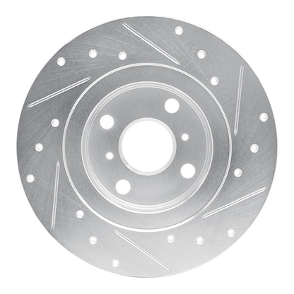 R1 Concepts R1 87-89 Toyota MR2 Rear Left Drilled & Slotted Silver Brake Rotor