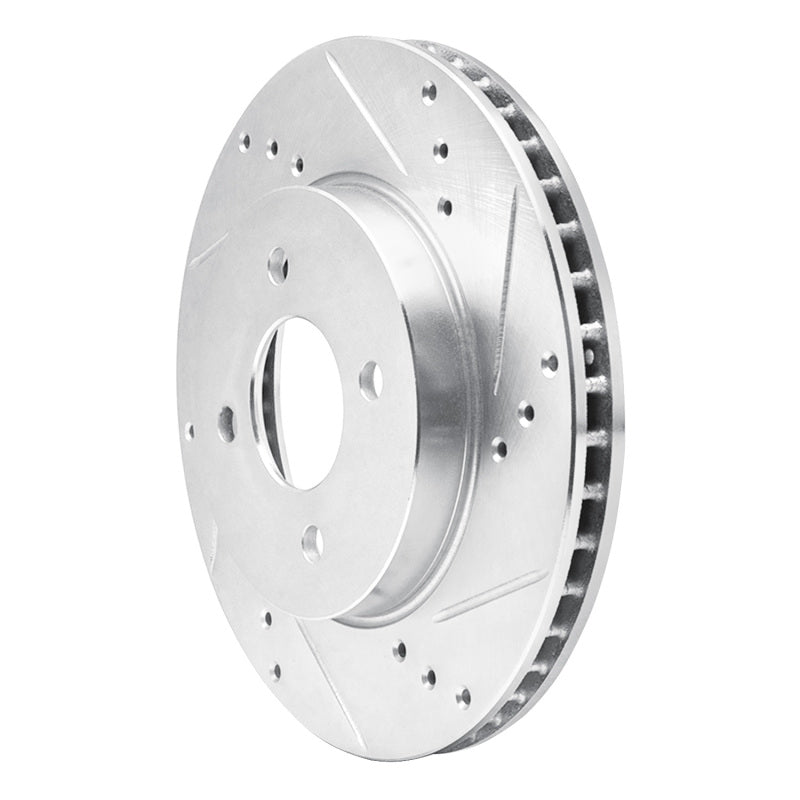 R1 Concepts R1 11-25 Nissan March (Mexico) Front Right Drilled & Slotted Silver Brake Rotor