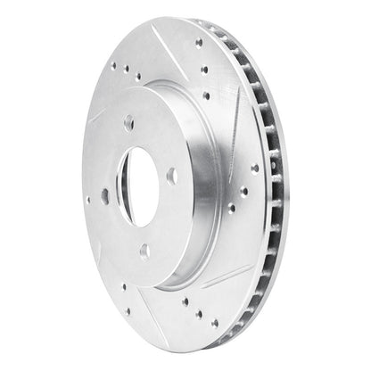 R1 Concepts R1 11-25 Nissan March (Mexico) Front Right Drilled & Slotted Silver Brake Rotor
