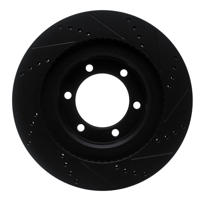 R1 Concepts R1 03-09 Lexus GX470 Front Left Drilled & Slotted Black Brake Rotor