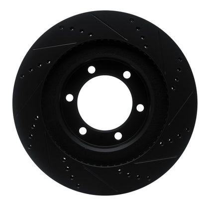 R1 Concepts R1 03-09 Lexus GX470 Front Left Drilled & Slotted Black Brake Rotor
