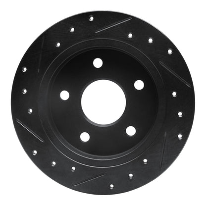 R1 Concepts R1 88-89 Merkur SCORPIO Rear Right Drilled & Slotted Black Brake Rotor