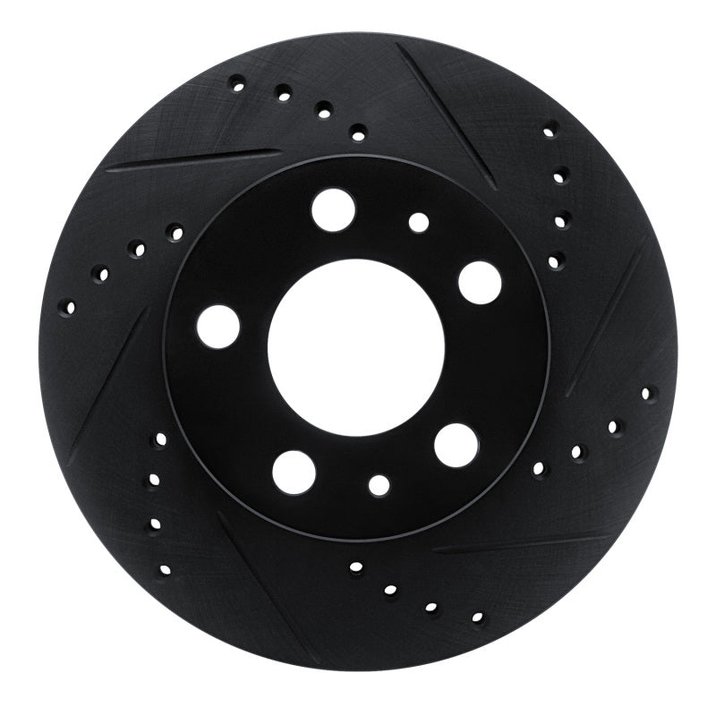 R1 Concepts R1 76-93 Volvo 244 Front Right Drilled & Slotted Black Brake Rotor