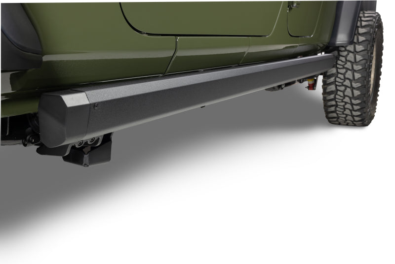 Go Rhino RealTruck 20-24 Jeep Gladiator CC 4dr VoltStep Electric Running Board Kit (Cut/Drill Req.) - Tex Blk