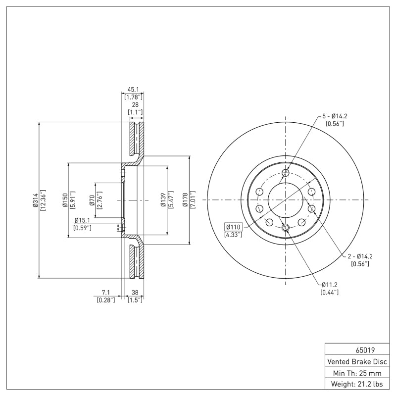 DFC 03-11 Cadillac BLS (Mexico) Front Brake Rotor