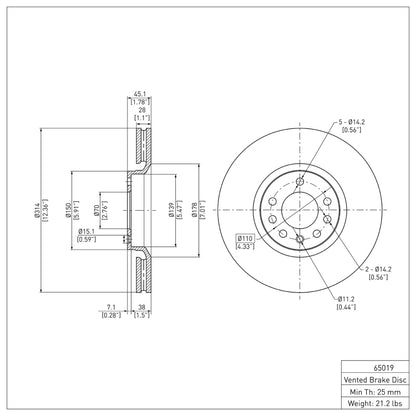DFC 03-11 Cadillac BLS (Mexico) Front Brake Rotor