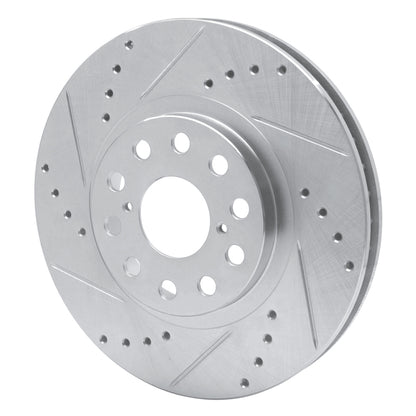R1 Concepts R1 93-98 Toyota Supra Front Left Drilled & Slotted Silver Brake Rotor