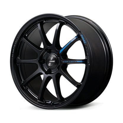 Gram Lights 57NR LIMITED II 17x7.0 +47 4-100 Semigloss Black Wheel w/ Black Cap/Stickers/Air Valve
