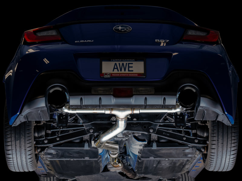 AWE Tuning Subaru BRZ / Toyota GR86 / Toyota 86 Track Edition Cat-Back Exhaust- Diamond Black Tips
