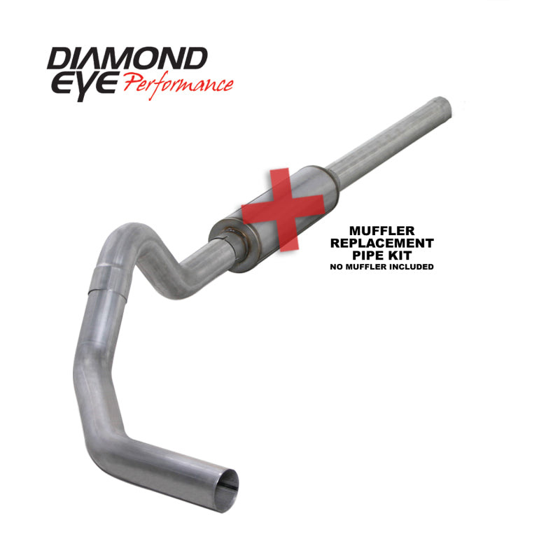 Diamond Eye Performance Diamond Eye KIT 4in Catback MFLR RPLCMENT PIPE Single AL: 2004.5-2007.5 DODGE CUMMINS 600