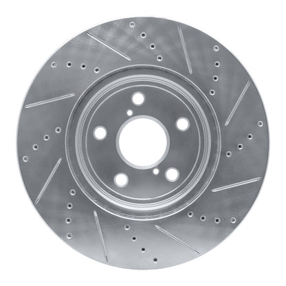 R1 Concepts R1 01-06 Lexus LS430 Front Left Drilled & Slotted Silver Brake Rotor