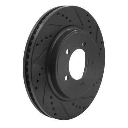R1 Concepts R1 06-10 Ford Explorer Sport Trac Front Right Drilled & Slotted Black Brake Rotor