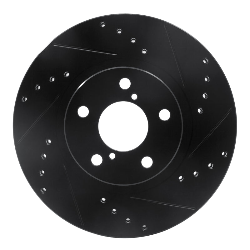 R1 Concepts R1 90-16 Saab 9-2X Front Right Drilled & Slotted Black Brake Rotor