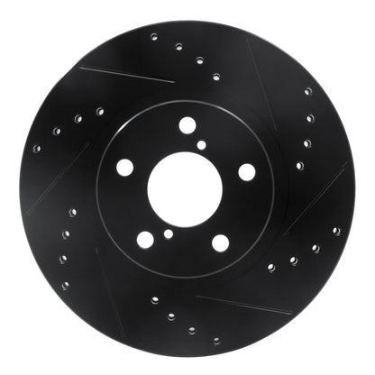 R1 Concepts R1 90-16 Saab 9-2X Front Right Drilled & Slotted Black Brake Rotor