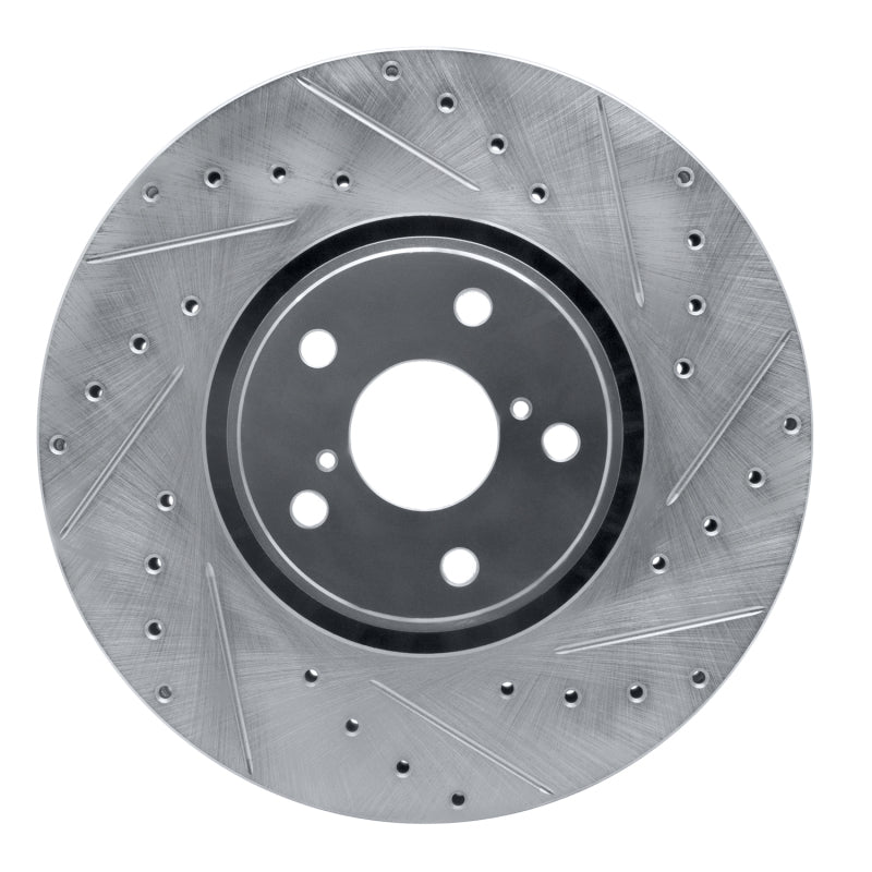 R1 Concepts R1 07-11 Lexus GS350 Right Front Drilled & Slotted Silver Brake Rotor