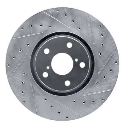 R1 Concepts R1 07-11 Lexus GS350 Right Front Drilled & Slotted Silver Brake Rotor