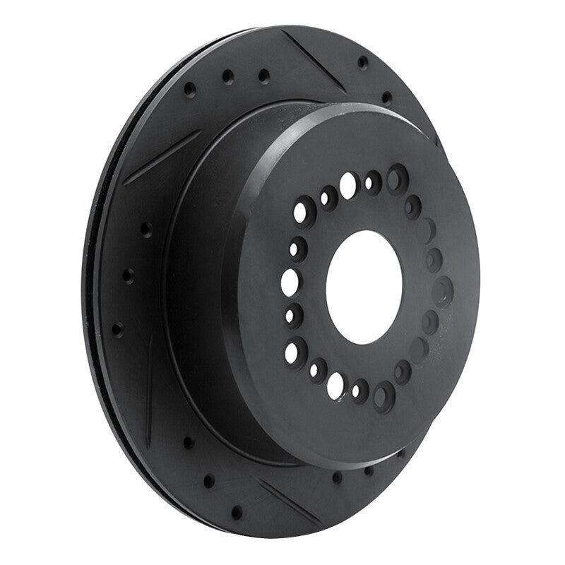 R1 Concepts R1 92-98 Lexus SC300 Rear Right Drilled & Slotted Black Brake Rotor