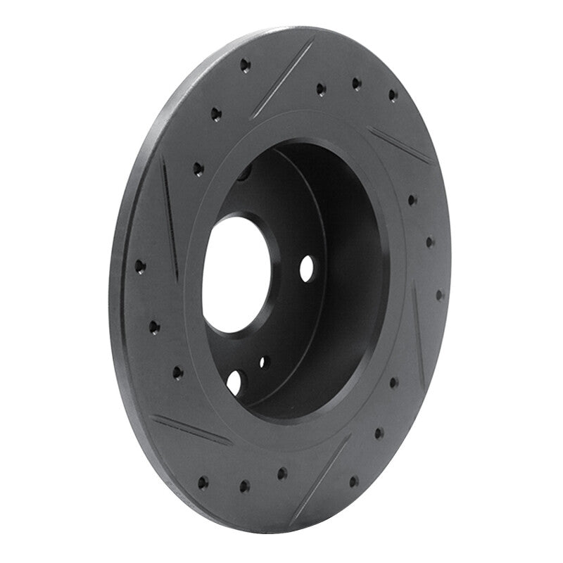 R1 Concepts R1 79-81 Toyota Celica Rear Right Drilled & Slotted Black Brake Rotor