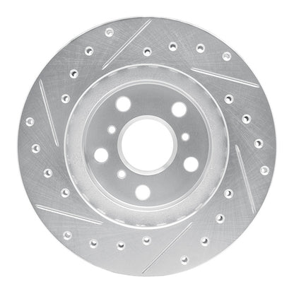 R1 Concepts R1 86-89 Toyota Celica Front Right Drilled & Slotted Silver Brake Rotor