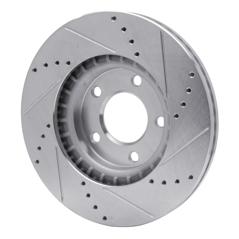 R1 Concepts R1 07-08 Ford Edge Front Left Drilled & Slotted Silver Brake Rotor