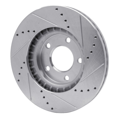 R1 Concepts R1 07-08 Ford Edge Front Left Drilled & Slotted Silver Brake Rotor