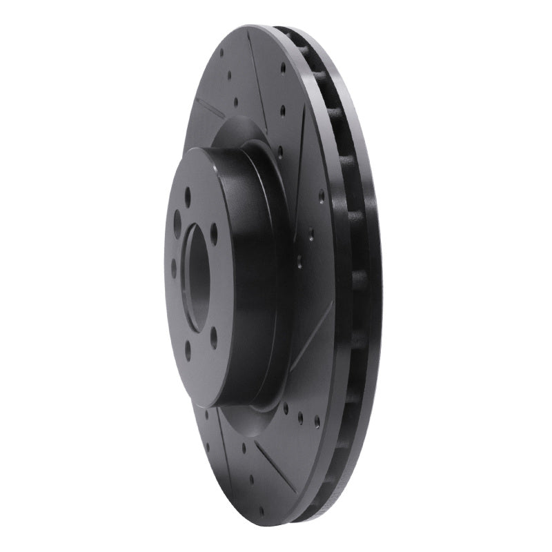 R1 Concepts R1 06-17 Land Rover Discovery (Latin America) Front Right Drilled & Slotted Black Brake Rotor