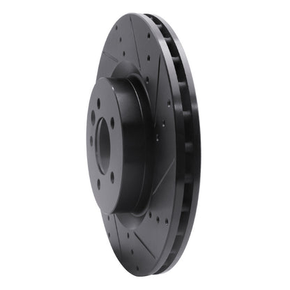R1 Concepts R1 06-17 Land Rover Discovery (Latin America) Front Right Drilled & Slotted Black Brake Rotor