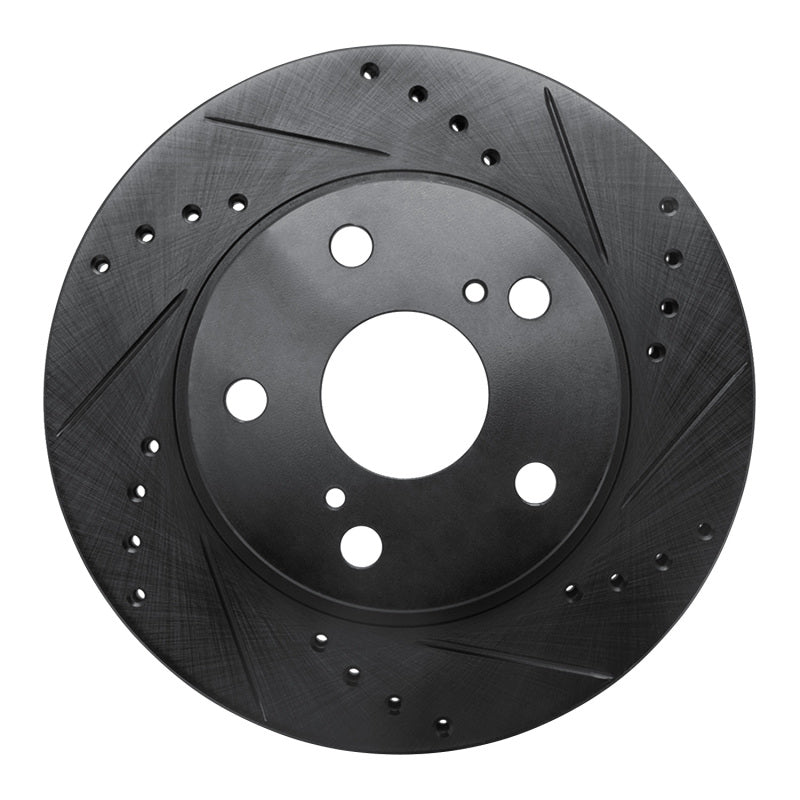 R1 Concepts R1 89-92 Toyota Cressida Front Right Drilled & Slotted Black Brake Rotor