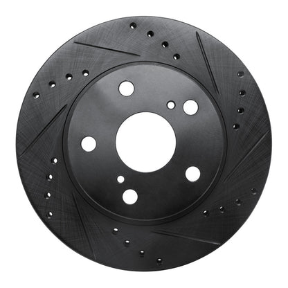 R1 Concepts R1 89-92 Toyota Cressida Front Right Drilled & Slotted Black Brake Rotor