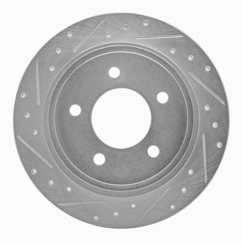 R1 Concepts R1 04-08 Chrysler Pacifica Rear Left Drilled & Slotted Silver Brake Rotor