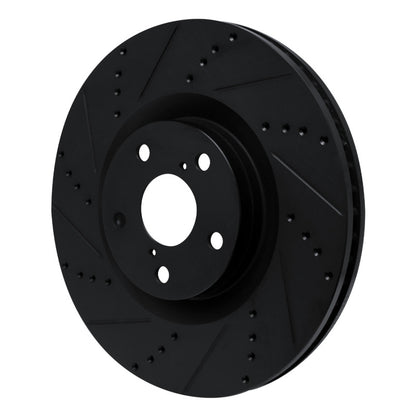 R1 Concepts R1 09-11 Lexus IS350 Left Front Drilled & Slotted Black Brake Rotor