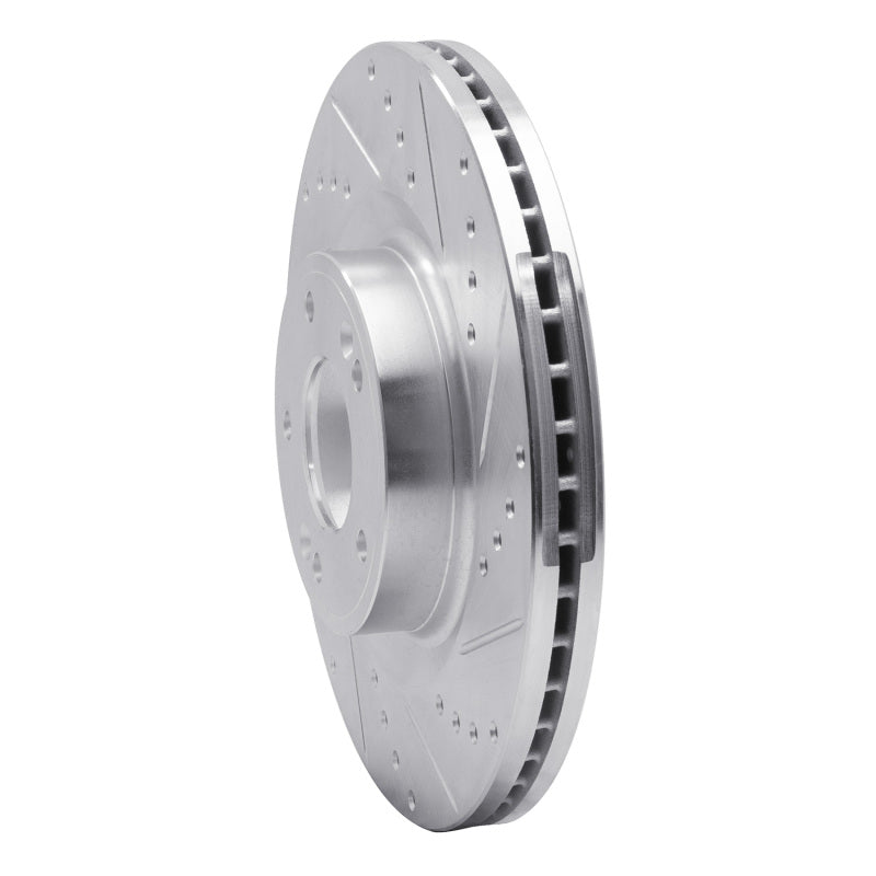 R1 Concepts R1 10-16 Hyundai Genesis Coupe Front Right Drilled & Slotted Silver Brake Rotor