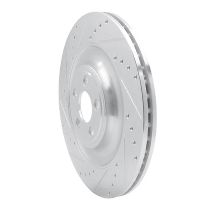 R1 Concepts R1 10-24 Jaguar XFR Rear Left Drilled & Slotted Silver Brake Rotor