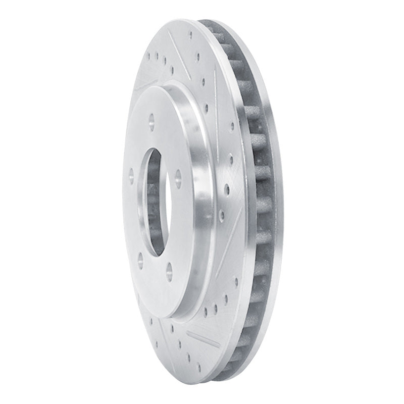 R1 Concepts R1 97-02 Ford Expedition Front Right Drilled & Slotted Silver Brake Rotor