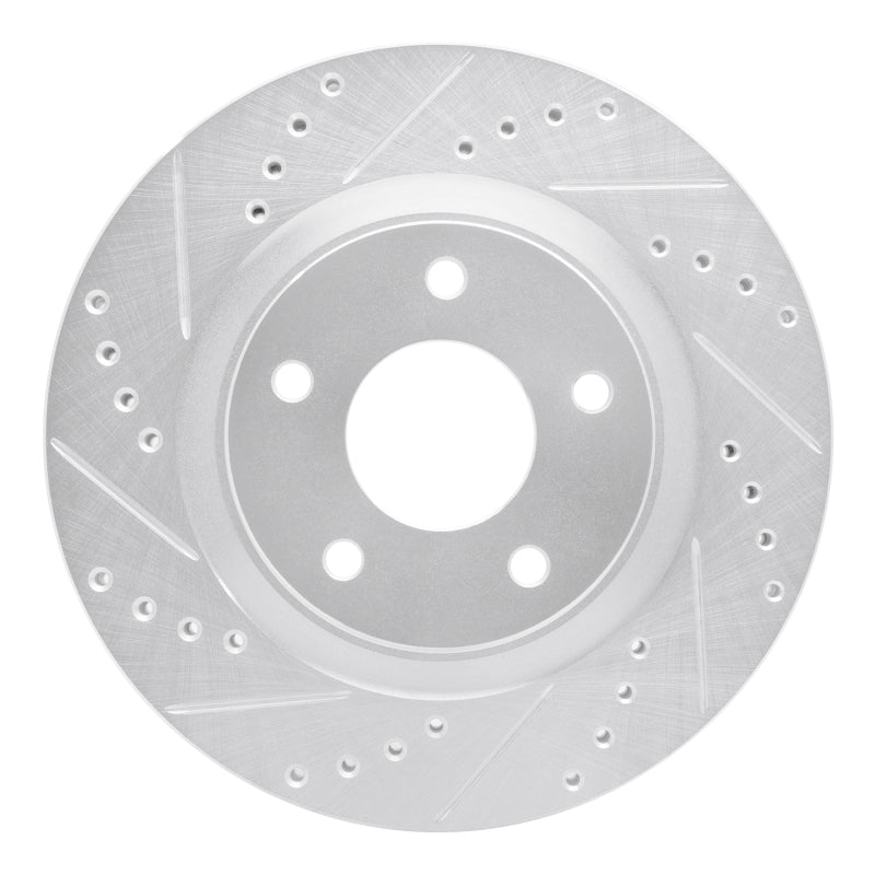 R1 Concepts R1 11-19 Nissan SENTRA Front Left Drilled & Slotted Silver Brake Rotor