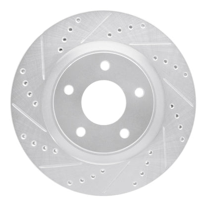 R1 Concepts R1 11-19 Nissan SENTRA Front Left Drilled & Slotted Silver Brake Rotor