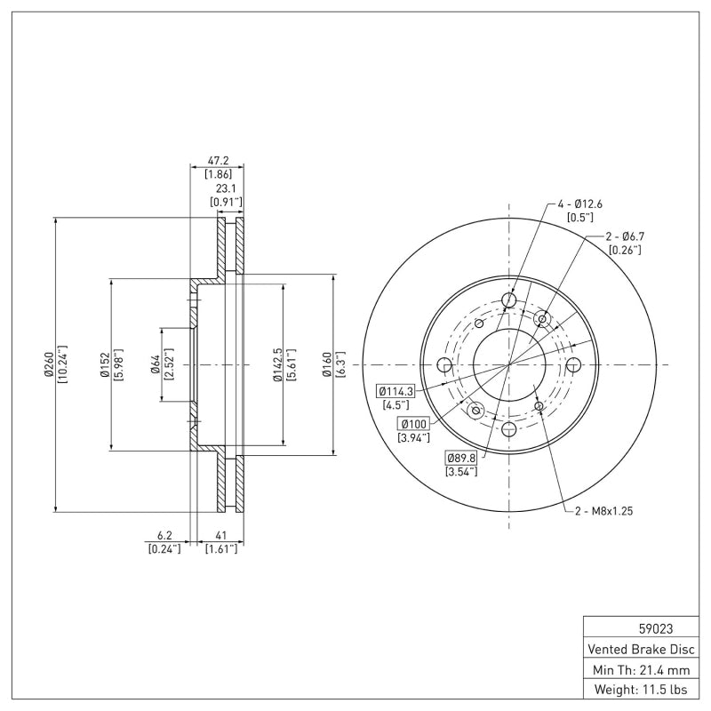 DFC 98-02 Acura CL Front Brake Rotor