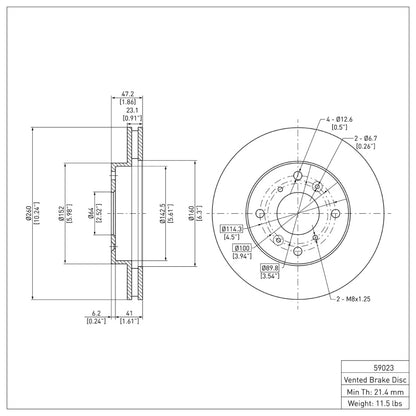 DFC 98-02 Acura CL Front Brake Rotor