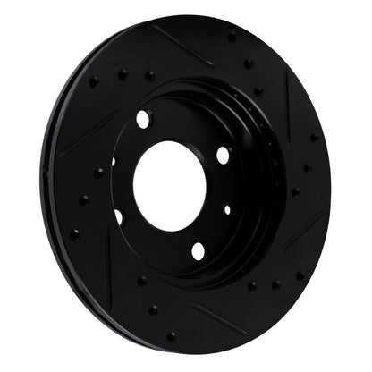 R1 Concepts R1 89-98 Hyundai Sonata Front Right Drilled & Slotted Black Brake Rotor