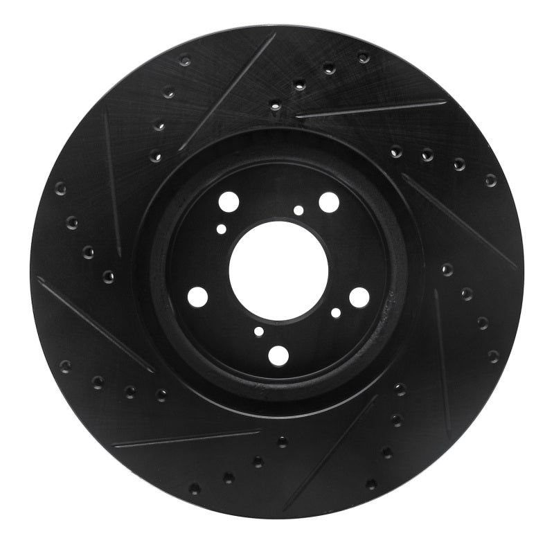 R1 Concepts R1 07-20 Acura MDX Front Right Drilled & Slotted Black Brake Rotor