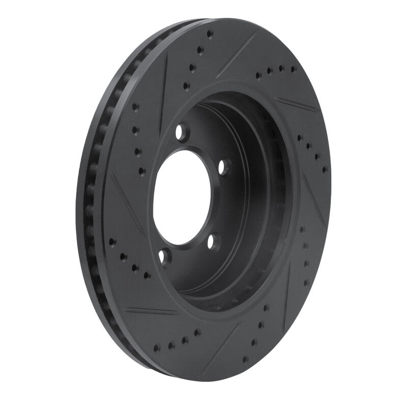 R1 Concepts R1 06-10 Ford Explorer Sport Trac Front Right Drilled & Slotted Black Brake Rotor