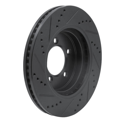 R1 Concepts R1 06-10 Ford Explorer Sport Trac Front Right Drilled & Slotted Black Brake Rotor